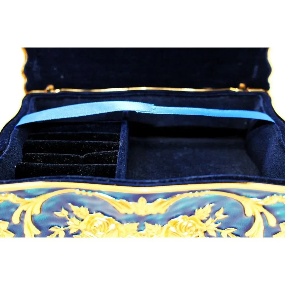 Unused VTG Hipiwe Embellished Cobalt, Crystals & Intricate Gold Details Jewelry